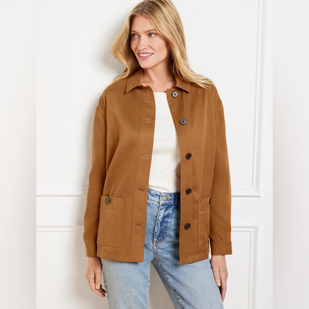 Talbots Chore Jacket in Sierra Brown Women’s Size LP‎